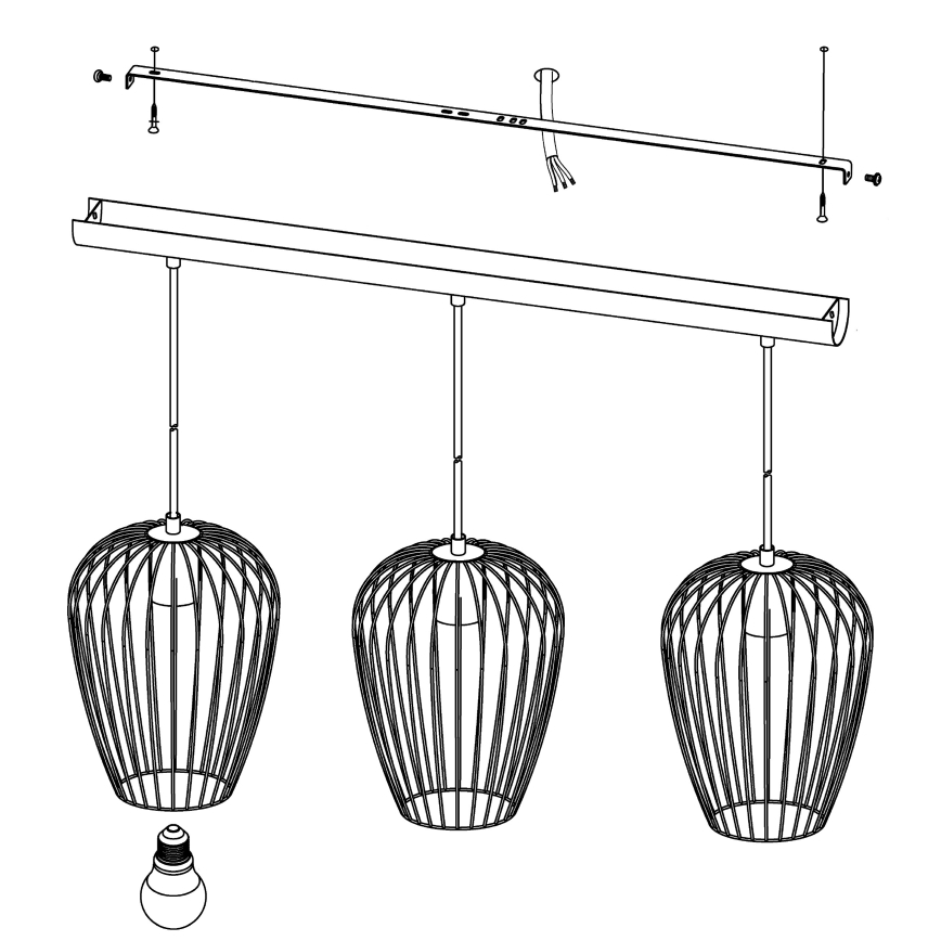 Eglo - Lestenec 3xE27/60W/230V
