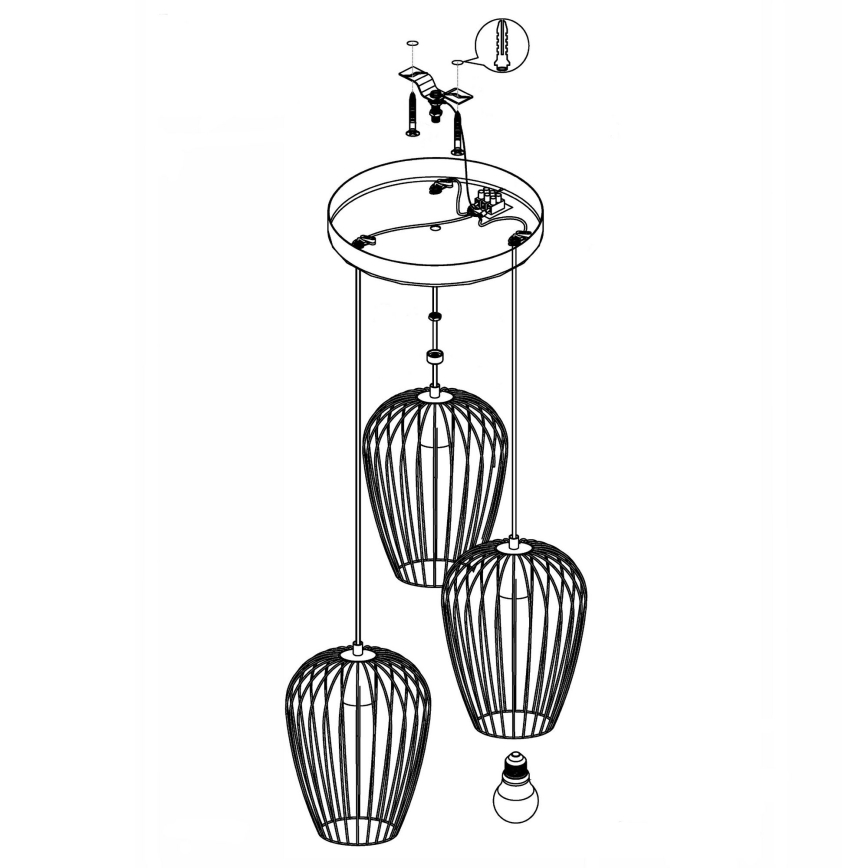 Eglo - Lestenec 3xE27/60W/230V
