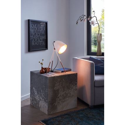 Eglo 49727 - Namizna svetilka CHESTER 1xE27/60W/230V bela/medena