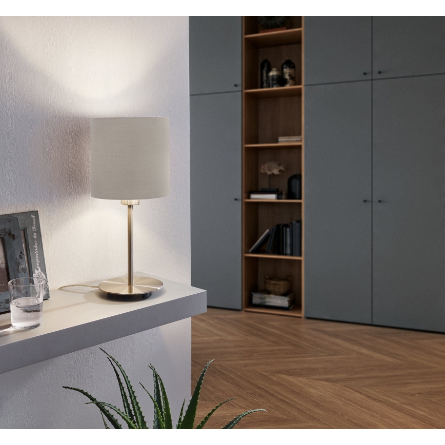 Eglo 54745 - Namizna svetilka ANADIA 1xE14/40W/230V taupe/mat krom