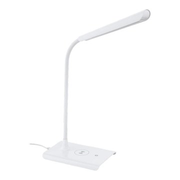 Eglo 55123 - Zatemnjiva LED namizna svetilka z brezžičnim polnjenjem LED/5,5W/230V bela