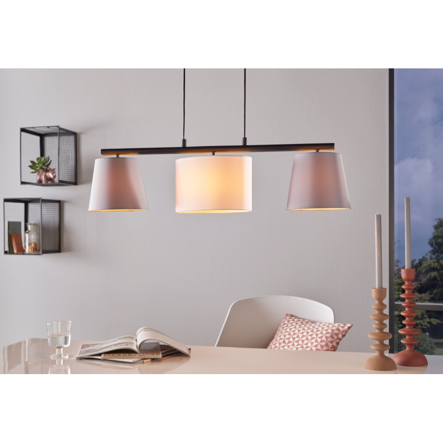 Eglo 55207 - LED lestenec na lanku ALMEIDA 3xE14/25W/230V siva