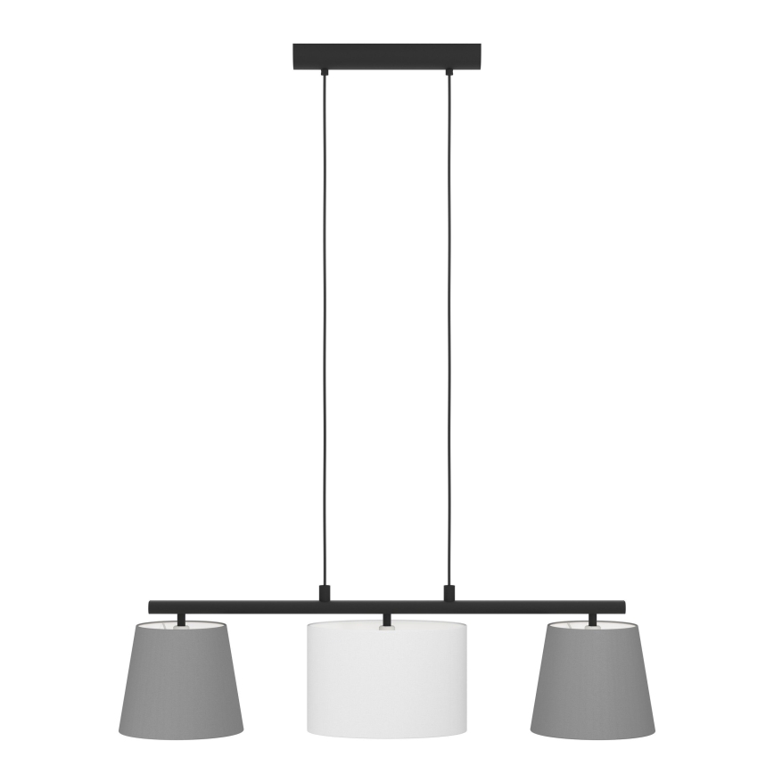 Eglo 55207 - Lestenec na vrvici ALMEIDA 3xE14/25W/230V siva