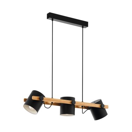 Eglo 55234 - Lestenec na vrvici HORNWOOD 3xE27/60W/230V