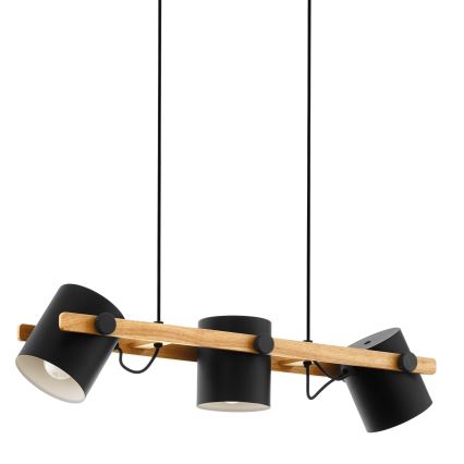 Eglo 55234 - Lestenec na vrvici HORNWOOD 3xE27/60W/230V