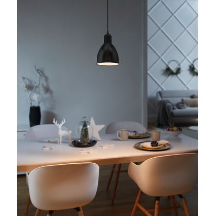 Eglo 55243 - Viseča svetilka PRIDDY na kabel 1xE27/60W/230V, črna