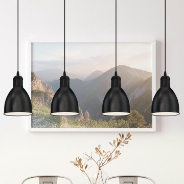 Eglo 55244 - Lestenec na jekleni vrvici PRIDDY 4xE27/60W/230V črna