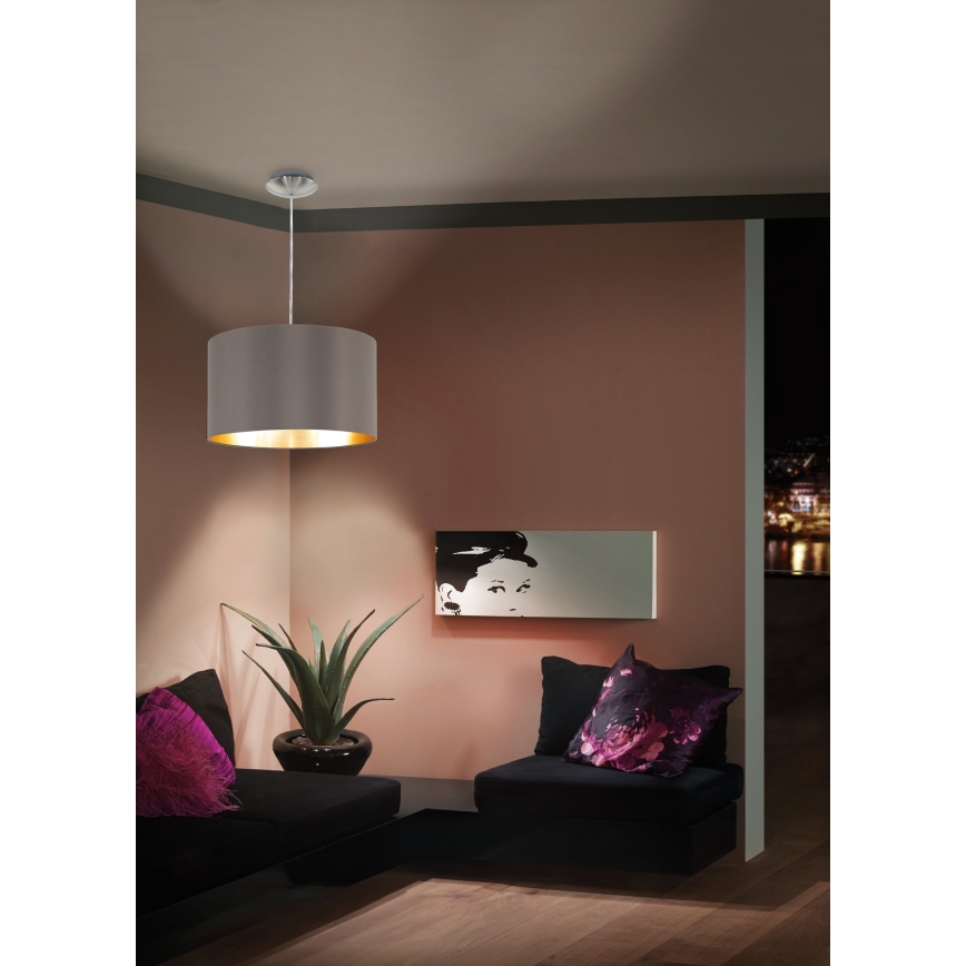 Eglo 55269 - Lestenec na vrvici MASERLO 1xE27/60W/230V rjava