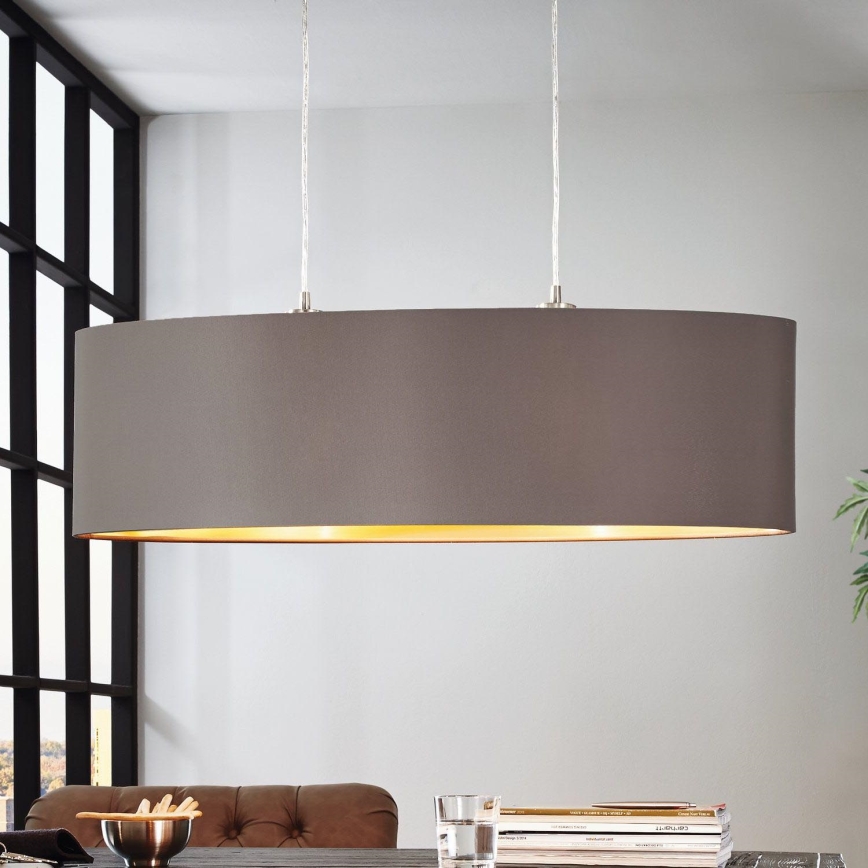 Eglo 55271 - Lestenec na vrvici MASERLO 2xE27/60W/230V rjava