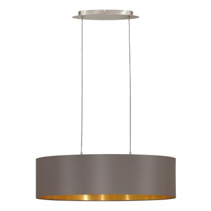 Eglo 55271 - Lestenec na vrvici MASERLO 2xE27/60W/230V rjava