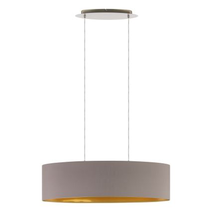 Eglo 55271 - Lestenec na vrvici MASERLO 2xE27/60W/230V rjava