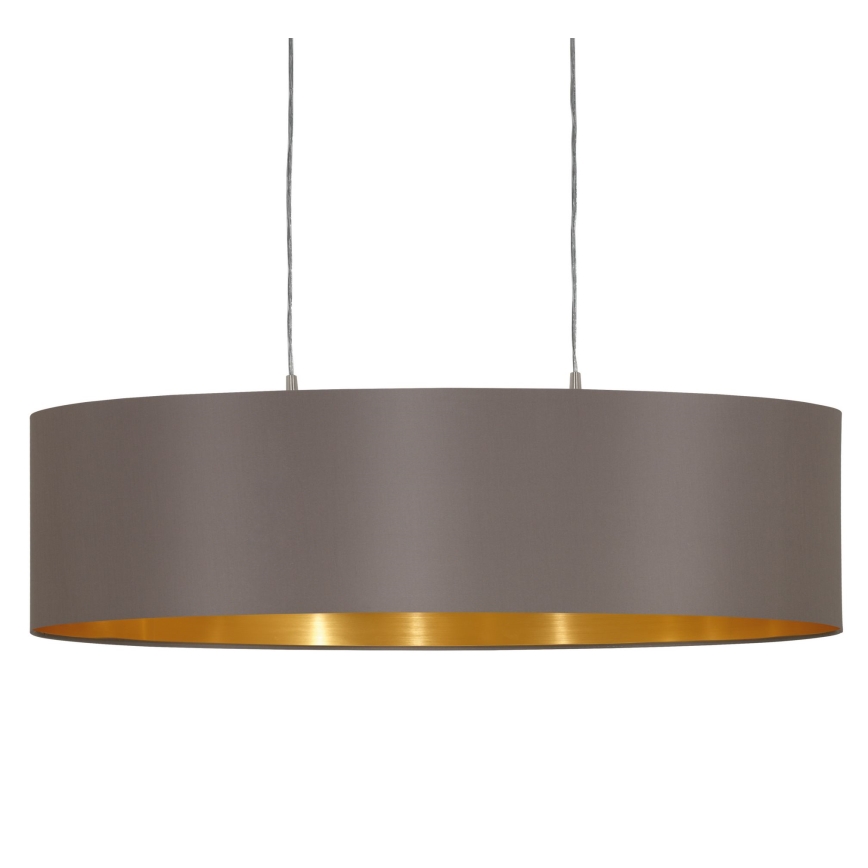 Eglo 55271 - Lestenec na vrvici MASERLO 2xE27/60W/230V rjava