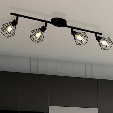 Eglo 55301 - LED točkovno svetilo ZAPATA 4xG9/3W/230V črna