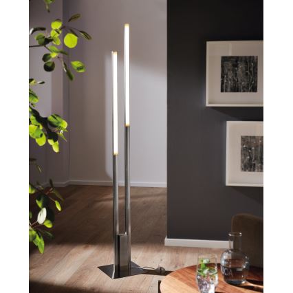 Eglo 55972 - LED RGBW zatemnjiva stoječa svetilka FRAIOLI-C LED/34W/230V 2700-6500K matni krom + daljinski upravljalnik