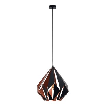 Eglo 62834 - Lestenec na vrvici CARLTON PRO 1xE27/60W/230V pr. 44 cm črna
