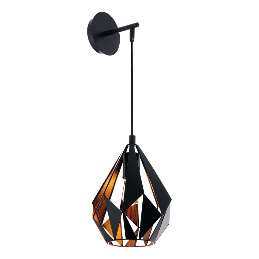 Eglo 62836 - Stenska svetilka CARLTON PRO 1xE27/60W/230V črna