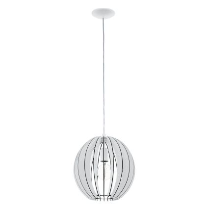 Eglo 63247 - Lestenec na vrvici COSSANO PRO 1xE27/60W/230V pr. 30 cm bela