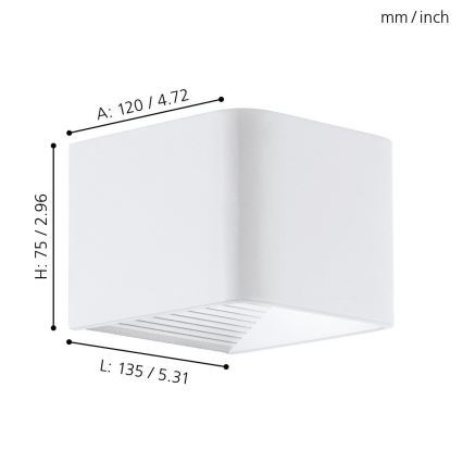 Eglo 65043 - LED Zunanja stenska svetilka DONINNI PRO LED/5W/230V IP44 bela