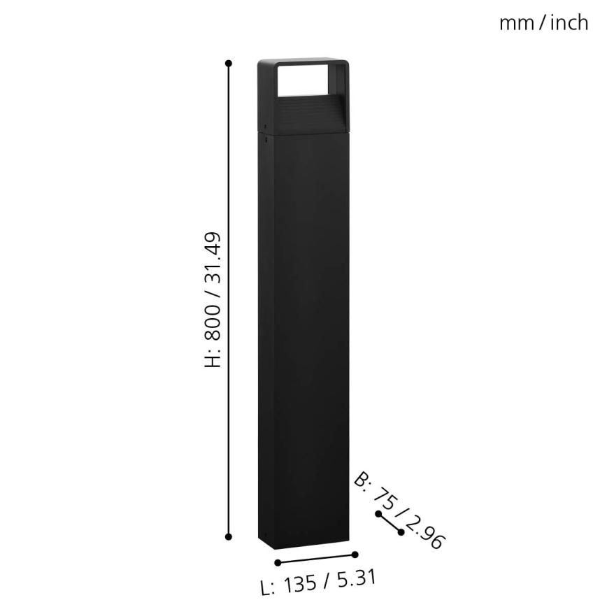 Eglo 65082 - LED Zunanja svetilka DONINNI PRO LED/5W/230V 3000K 40 cm IP44 antracit