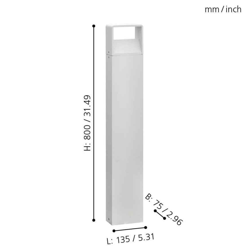 Eglo 65085 - LED Zunanja svetilka DONINNI PRO LED/5W/230V 3000K 80 cm IP44 bela