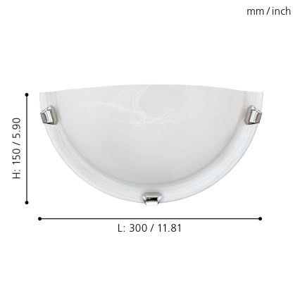 Eglo - Stensko svetilo 1xE27/60W/230V alabastrno steklo