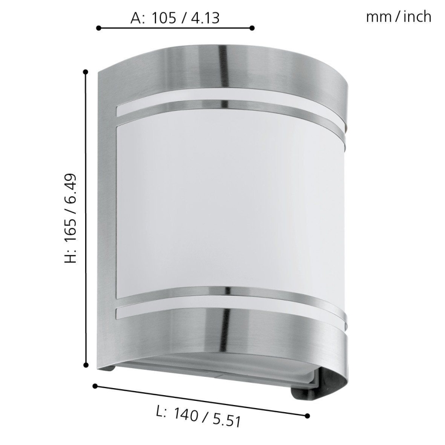 Eglo 74009 - Zunanja stenska svetilka ROSADA 1xE27/40W/230V IP44