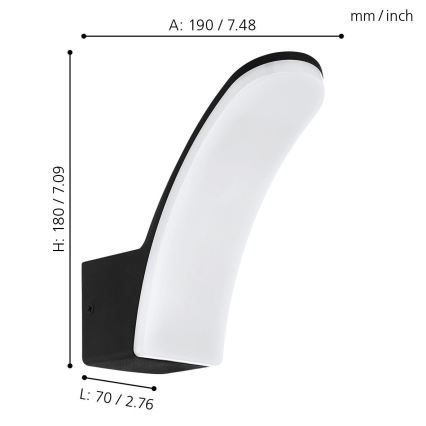 Eglo 74021 - LED Zunanja stenska svetilka LACONELLA LED/11,5W/230V 4000K IP44
