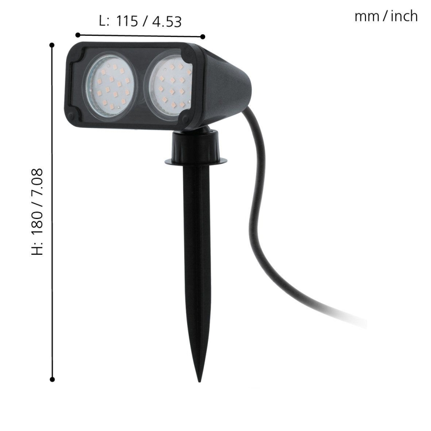Eglo 75315 - LED Zunanja svetilka NEMA 2xGU10/2,8W/230V 3000K IP44