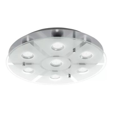 Eglo 75343 - LED stropna svetilka CABO-SD z možnostjo zatemnitve 7xGU10/5W/230V, premer 46 cm, matni krom