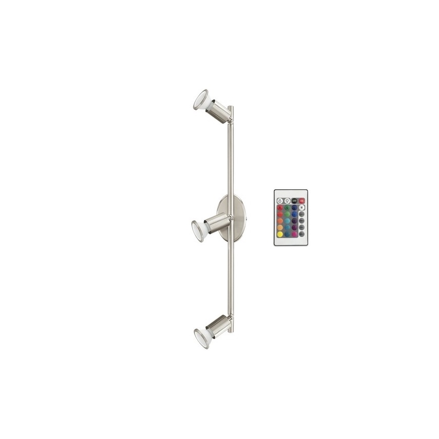 Eglo 75385 - LED RGB Zatemnitveni reflektor BUZZ-C 3xGU10/4W/230V + Daljinski upravljalnik