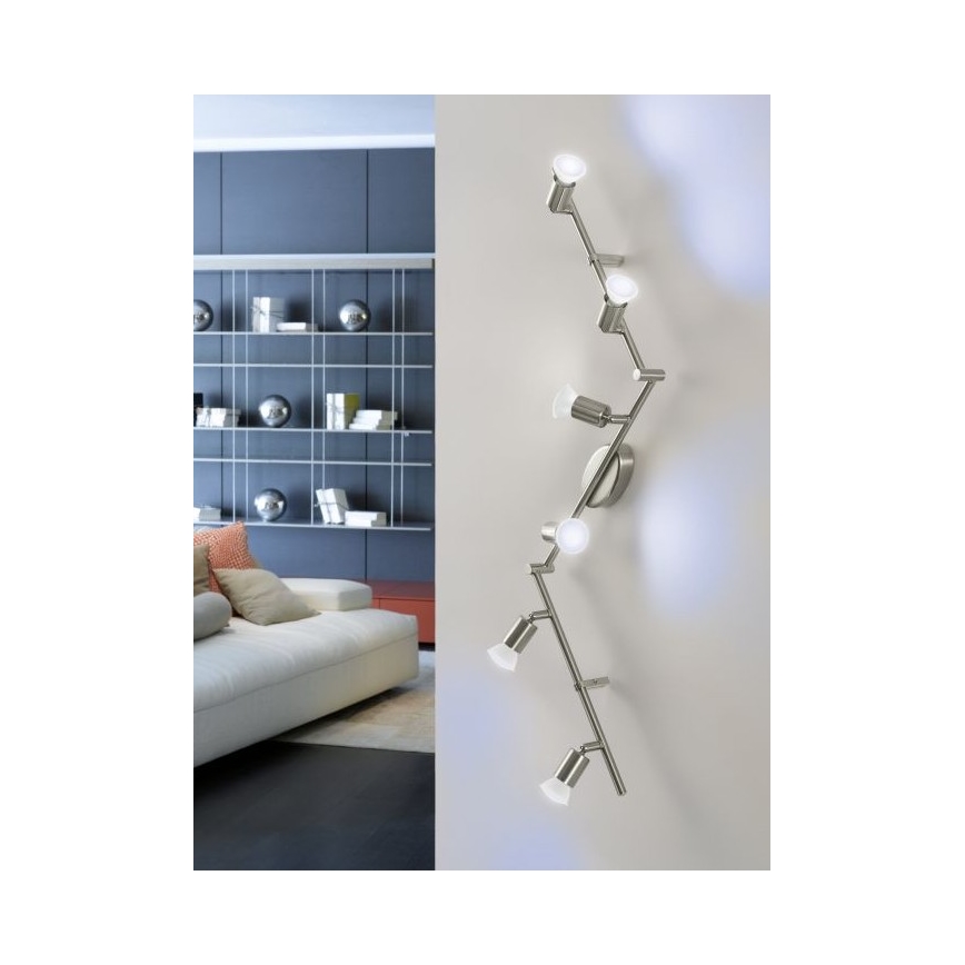 Eglo 75387 - LED RGB Zatemnitveni reflektor BUZZ-C 6xGU10/4W/230V + Daljinski upravljalnik