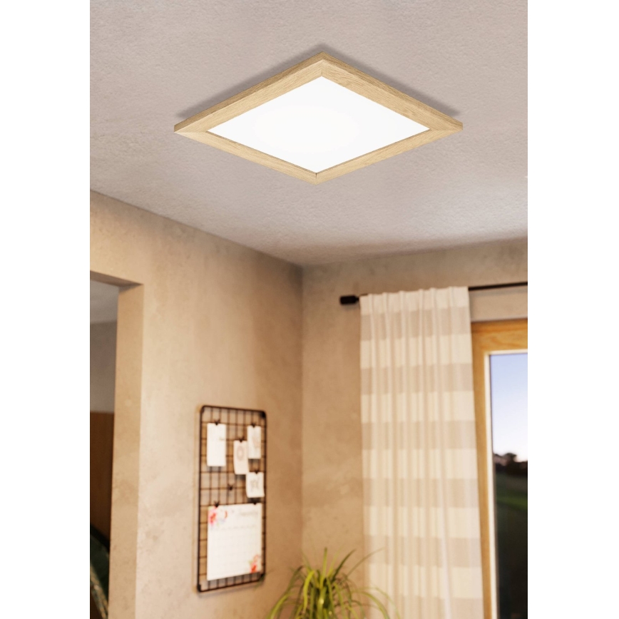 Eglo 75643 - LED Stropna svetilka CALEMAR LED/19W/230V 4000K 43,7x 43,7 cm rjava