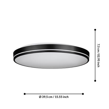 Eglo - LED Zatemnitvena stropna svetilka LED/22W/230V 3000-6500K + Daljinski upravljalnik