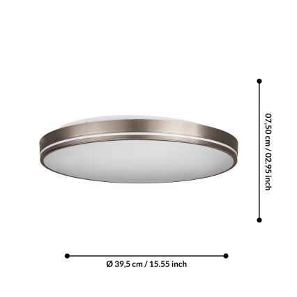 Eglo - LED Zatemnitvena stropna svetilka LED/22W/230V 3000-6500K + Daljinski upravljalnik