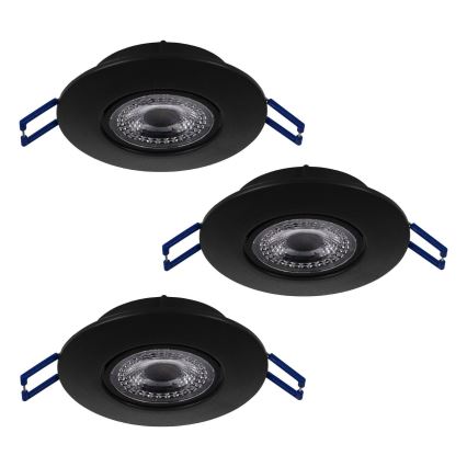 Eglo 75765 - SET 3x LED Vgradna svetilka ZUJAR LED/3,4W/230V črna