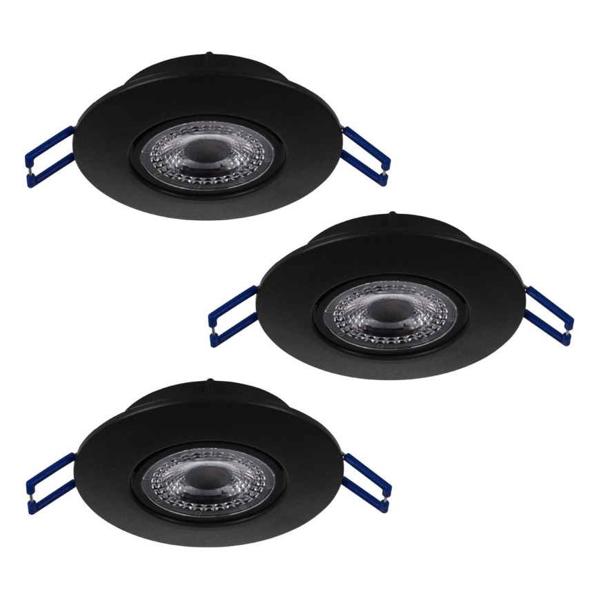 Eglo 75765 - SET 3x LED Vgradna svetilka ZUJAR LED/3,4W/230V črna