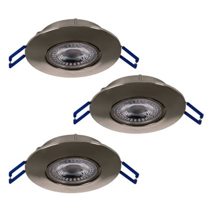 Eglo 75765 - SET 3x LED Vgradna svetilka ZUJAR LED/3,4W/230V mat krom