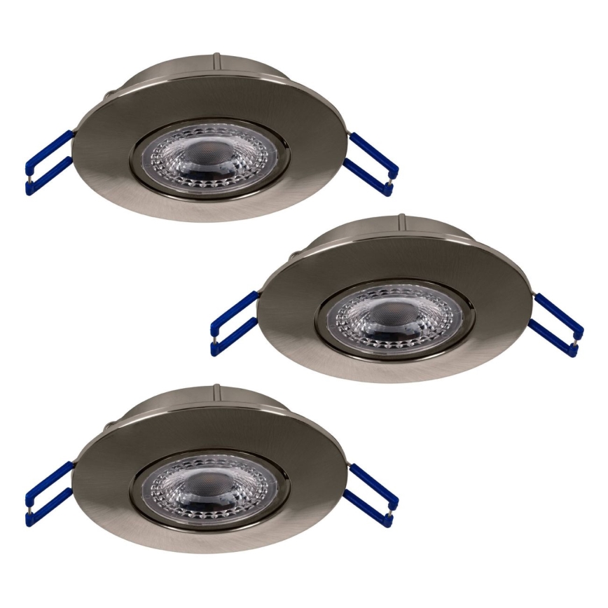 Eglo 75765 - SET 3x LED Vgradna svetilka ZUJAR LED/3,4W/230V mat krom