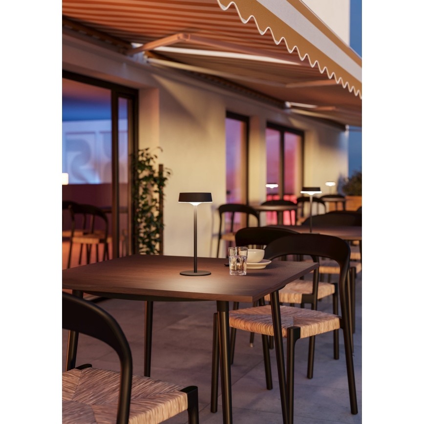 Eglo - LED zatemnjevalna solarna polnilna namizna svetilka na dotik LED/3W/5V 3000-6000K 1800 mAh IP44 črna