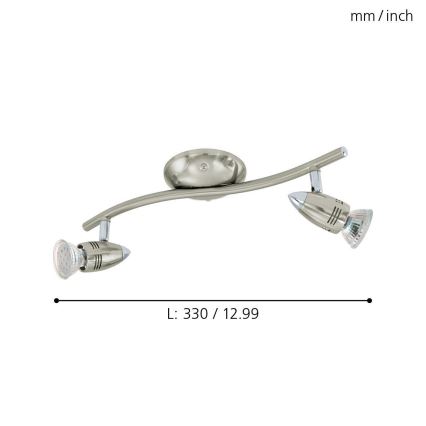 Eglo 78023 - LED Reflektor MAGNUM 2xGU10/3W/230V 3000K mat krom