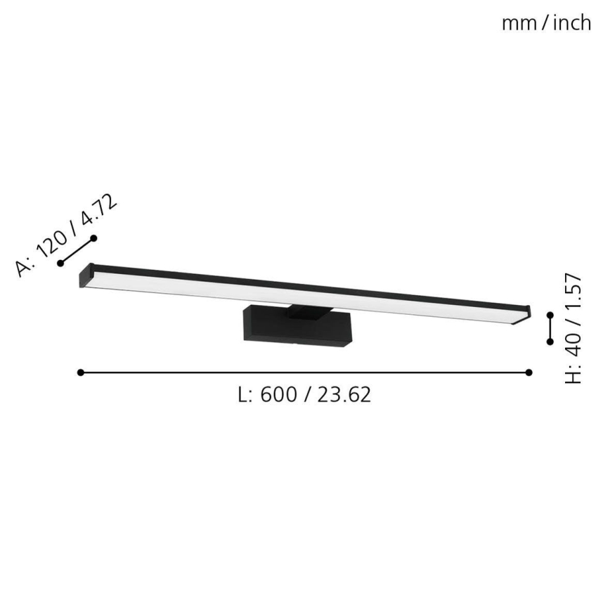 Eglo 780431 - LED Kopalniška luč za osvetlitev ogledala BETETA LED/11W/230V 60 cm IP44 črna