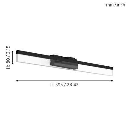 Eglo 780432 - LED Kopalniška luč za osvetlitev ogledala YANGUAS LED/11W/230V 3000K 59,5 cm IP44