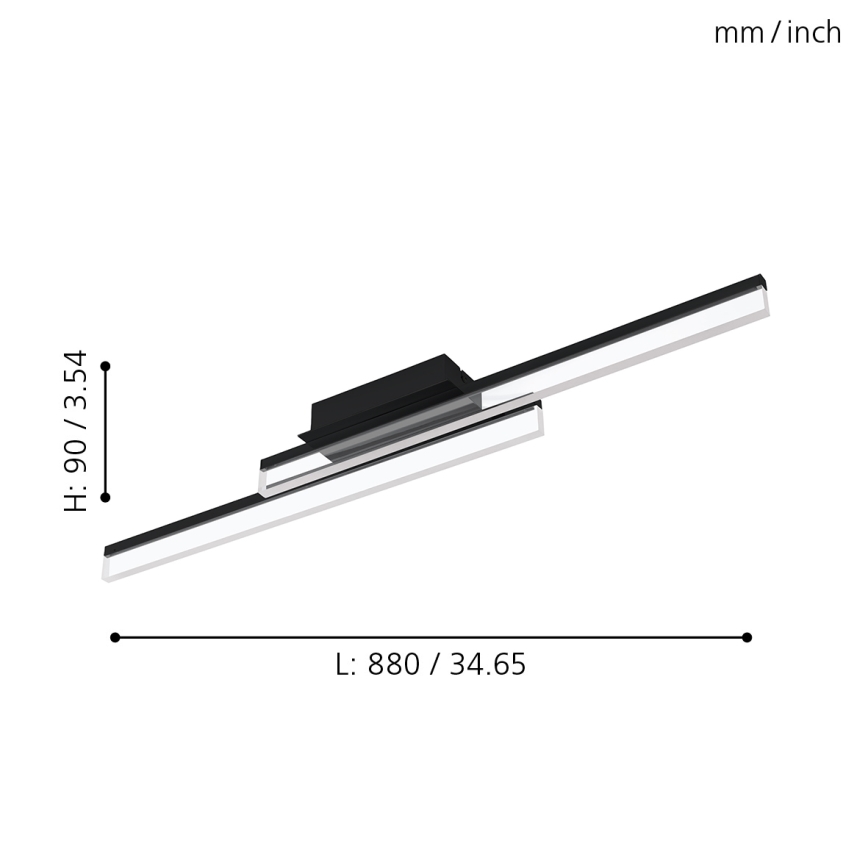 Eglo 780433 - LED Kopalniška stropna svetilka YANGUAS 2xLED/11W/230V 3000K IP44 mat krom