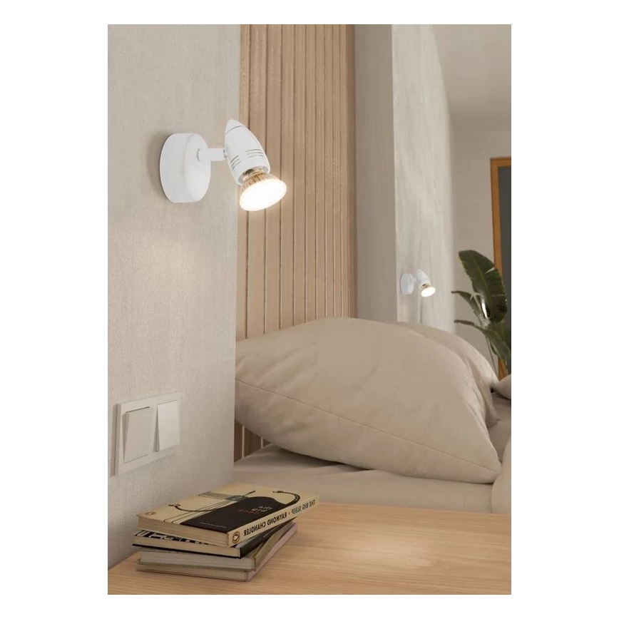 Eglo 780447 - LED Stenski reflektor SABADELL 1xGU10/2,8W/230V 3000K bela
