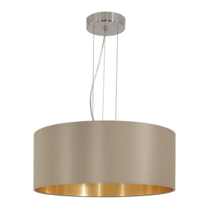 Eglo 78693 - Lestenec na vrvici MASERLO 3xE27/60W/230V pr. 53 cm bež/baker