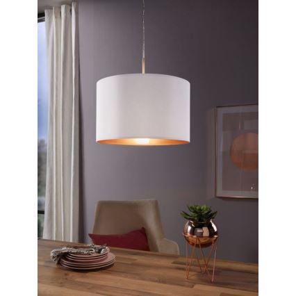 Eglo 78695 - Lestenec na vrvici PASTERI 1xE27/60W/230V bela
