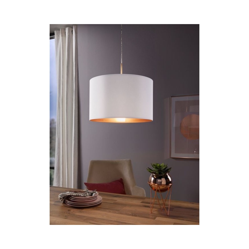 Eglo 78695 - Lestenec na vrvici PASTERI 1xE27/60W/230V bela
