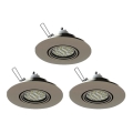Eglo 78705 - SET 3x LED Vgradna svetilka PENETO 1xGU10/3,3W/230V mat krom