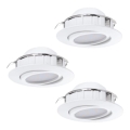 Eglo 78755 - SET 3x LED Vgradna svetilka PINEDA 1xLED/6W/230V 3000K bela