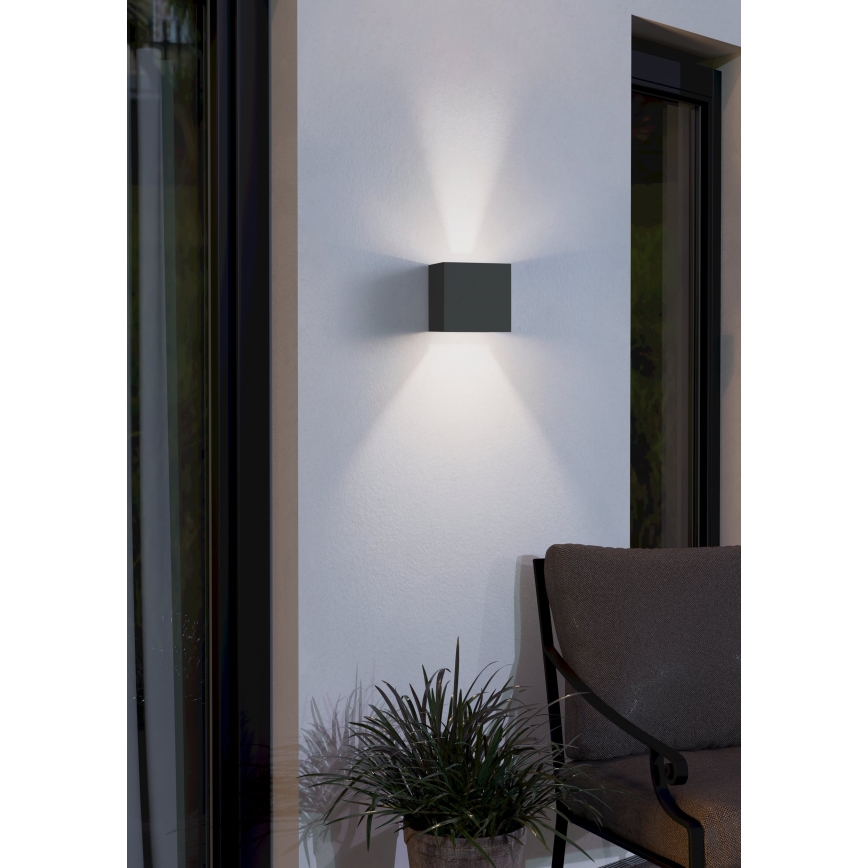 Eglo 79215 - LED Zunanja stenska svetilka CALPINO 2xLED/3,3W/230V 3000K IP54 črna